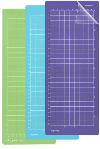 3 Pcs Cutting Mat, 14×5.5 Inch Plastic Cutting Mats for Cricut Joy,Non-Slip and Durable Cutting Mats,for Explore Air One Joy Maker Series Accessories,for Medium-Weight Materials.(Green,Blue,Purple)