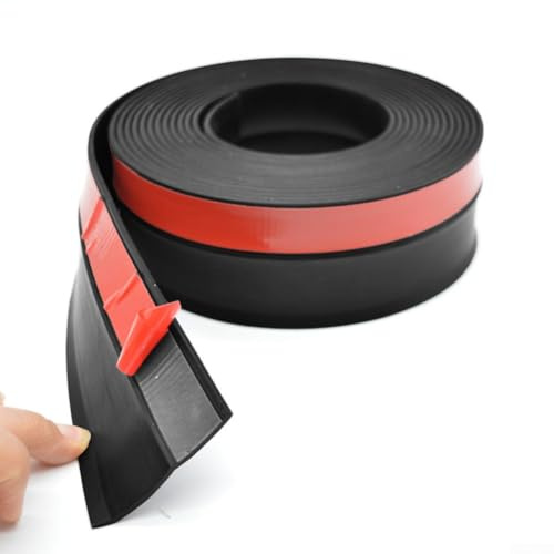 Tira de sellado de goma de 5 m para puertas de garaje para evitar la entrada de agua y polvo de manera eficaz (negro 5 m)