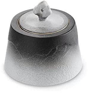 Lijiaxiuyc-101 tea caddy Chinese Style Porcelain Tea Tin Matte Kiln Glazed Surface Ceramic Tea Storage Containers with Airtight Lid Tea Canister for Loose Tea Spice Storage ceramic tea jar