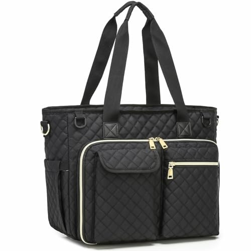 Laptop Tote Bags for Women 15.6 inch Teacher Work Bags Utility Nurse Bag | Laptop Briefcase with Insulated Pockets Handbag for Business Office College Travel