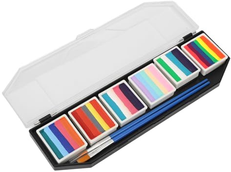 Hamwesh Face Paint Palette, 29 Colors Body Painting Kit with Brush for Halloween Party Cosplay Art Stage Painting