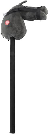 Focket Hobbyhäst, 70 Cm Plysch Mjuk Fuskpäls Handgjord Käpphästleksakshäst med Interaktiv Ljudfunktion för Småbarn (Svart)