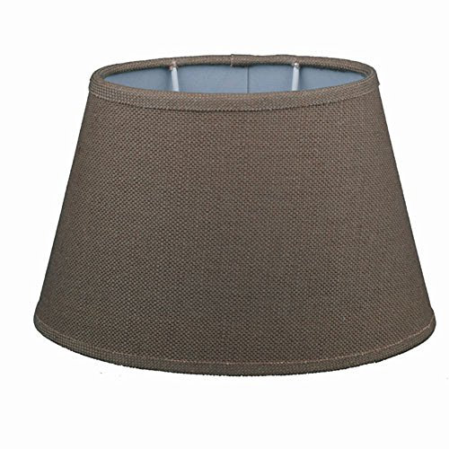 Lampenschirm für Tischleuchte in Oval Leinen Olive Braun TL 24-16-16