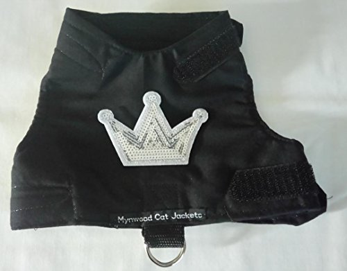 Mynwood Cat Jacket/Harness Black with Silver Crown Adult Cat