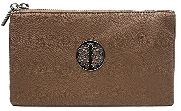 Long & Son Women's Small Clutch, Wristlet, Shoulder,Cross-Body Bags 3141 (Khaki (Taupe))