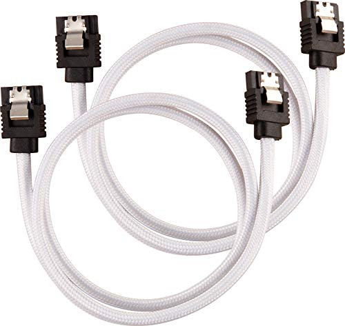 Corsair Premium Sleeved SATA 3 Kabel (6Gbps, 60 cm) Weiß
