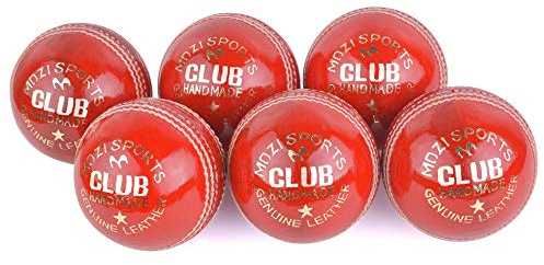 Mozi Sports Junior Pelotas de Cricket para la Escuela, Juvenil, Cuero Duro, Peso 4.75 onzas, Paquete de 6