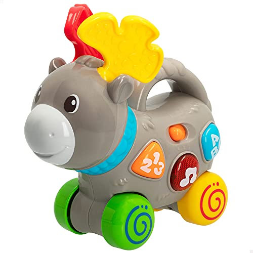 winfun - Arrastre musical, Alce con sonidos y melodías, Juguetes primera infancia, Juguete bebé musical, Juguete bebé para gatear, Winfun, +6 meses (46690)