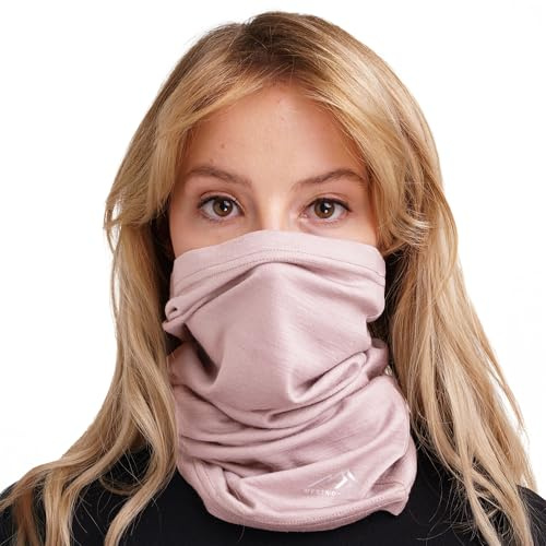 Merino.tech Unisex Merino Schlauchschal Herren - Loop Schal Damen Multifunktionstuch Halswärmer Merino Wolle (165 Purple Grey Marl)