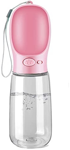 Emwel Hunde-Wasserflasche – 550 ml Wasserfutterstation auslaufsicher, tragbarer Welpen-Wasserspender mit Trinkfutterspender für Haustiere, Spaziergänge, Wandern,