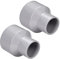 QUARKZMAN 50mm x 40mm PVC Reduzierung Kopplung x 2 Stk. DWV Kupplungsverbinder für Rohrverschraubungen für Gebäude Bewässerungsinstallation Grau