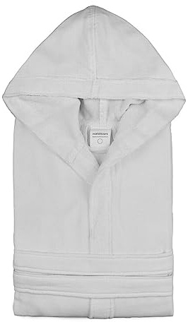 Morbidissimi Accappatoio Monoterry Cotone e Spugna per Uomo e Donna, Con Cappuccio, Cinturino e 2 Tasche, Morbido 230 gr/mq, Accappatoi J534(Accapatoio Perla, Large)