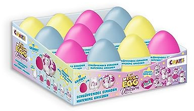 MEGGA EGG Craze Unicorn, Pack de 12 Huevos de Unicornio Juguete con Sorpresa Dentro, Huevo Unicornio para incubar en Agua, Diferentes Modelos