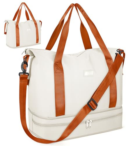 Sporttasche Faltbare Reisetasche mit Schuhfach und Nassfach, CS COSDDI Wasserabweisende Weekender Gym Travel Bag Handgepäck Tasche Trainingstasche für Damen Herren