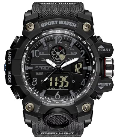 findtime Militär Uhr Herren Armbanduhr Digital Sport Blau Grün Schwarz Herrenuhr Digitaluhr Chronograph Herren 5 ATM Wasserdicht Military Watch Tactical Outdoor Stoppuhr Wecker Sportuhr Männer Jungen