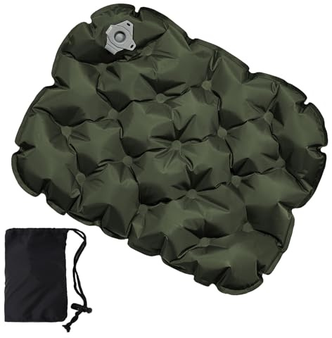 TNSLAND Cuscino Gonfiabile per Seduta, Cuscino D'aria Impermeabile per Campeggio, L'escursionismo, Viaggio, Pesca, o per Concerti, Gradinata, Spiaggia, Stadio, Pavimento, L'ufficio (Verde)