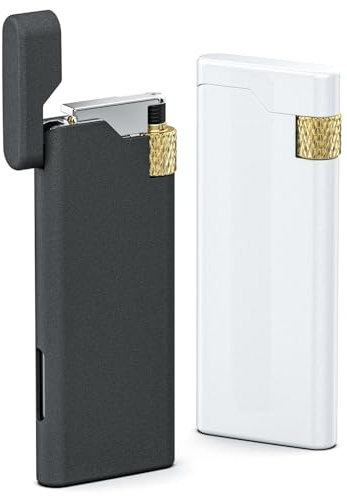 LunarFiery Pack of 2 Cool Mini Lighter Pocket pipe lighter Gas Butane Refillable with Adjustable Soft Flame Great gift idea. Sold without Gas