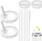 MOECSHSY 2 Pack 30 oz Tumbler Flip Straw Lid Ersatz passend für Stanley IceFlow 0.89L, Tumbler Deckel Sets mit 4 Strohhalmen und 1 Reinigungsbürste