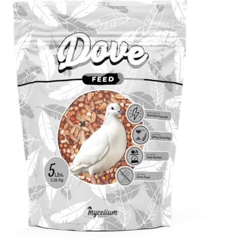 Mycelium Organic Dove Feed (5 LB Bag) | Balanced Wild Bird Food for Doves, Pigeons & Ground-Feeding Birds | High-Energy Formula | Non-GMO, Clean & Debris-Free | Made in USA