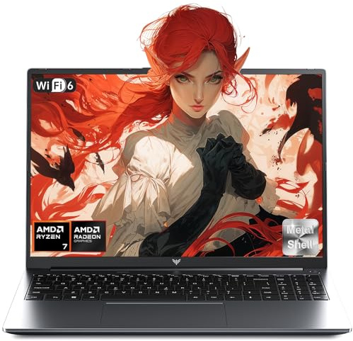 Tivique 16.1 Gaming Laptop with Ryzen 7 H255 Processor up to 4.9GHz (Beat 13th i7-13800H), 8C/16T - 4800MHz 16GB RAM DDR5*2+512GB M.2 PCIe3.0 SSD,1200 FHD,HDMI,WiFi 6,12C Radeon 780M,Backlit Keyboard