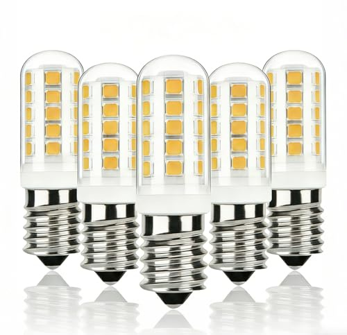 SORGTBL E14 LED Bulb 4W (40W Equivalent) 3000K Warm White 400LM,120V E14 European Base Light Bulbs for Cooker Hood,Chandelier,Refrigerator, Salt Lamp (Warm White 5pcs)