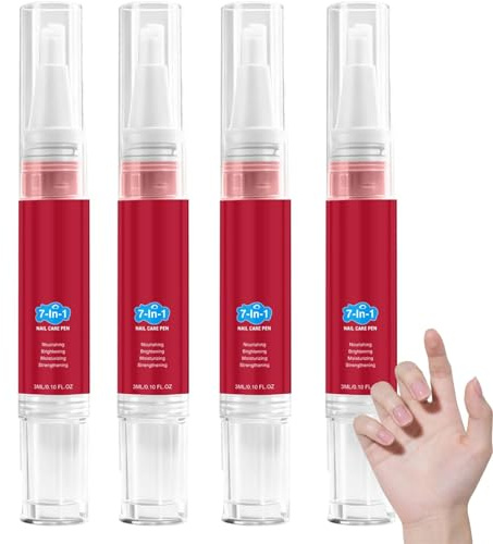 7 en 1 lápiz de cuidado de uñas con vitamina E intensa, hidratante, empujador de cutículas, lápiz de aceite de cuidado intensivo, manicura intensa, dedos de los pies, uñas quebradizas, agrietadas