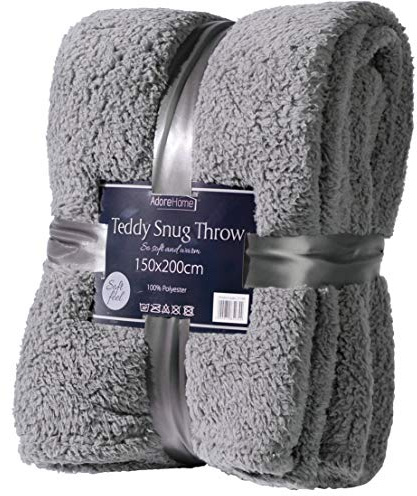 Adore Home Manta De Polar Doble - Suave y Cálido como Un Oso De Peluche para Sofá o Cama 150x200cm, Pizarra