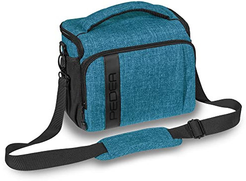 Pedea Kameratasche Fashion für Spiegelreflex DSLR SLR Spiegelreflexkamera Fototasche für DLSM Systemkamera mit Regenschutzhülle für Zubehör und Objektive, Gr. XL hellblau