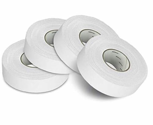 CellyTape Hockey Stick Tape 4-Pack, Strong Adhesive for Ice and Roller Hockey Sticks, Baseball bat Tape, Lacrosse Sports Handle. Easy Tearing pro Tape Made in USA (White)