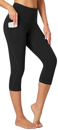 Heathyoga Women's Capri Leggings High Waisted Yoga Pants with Pockets Tummy Control