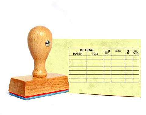 Stempel Betrag - Tabelle Haben Soll Konto - 100 x 50 mm