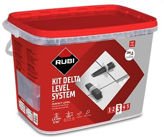 RUBI 3957 | Kit Delta Level System 1,5 mm (3-12 mm) | Il set include: 1 pinza, 100 fascette e 100 cunei di livellamento riutilizzabili | Sistema per facilitare il posizionamento in ceramica di grande