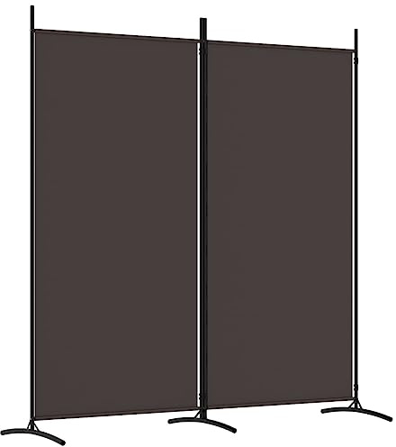 vidaXL 2-Panel Room Divider Brown 175x180 cm Fabric