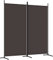 vidaXL Biombo Divisor de 2 Paneles Separador Decoración Habitación Dormitorio Oficina Pantalla Privacidad Pared Plegable de Tela Marrón