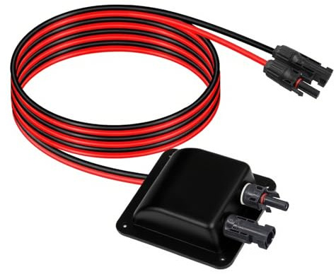 Uadme Solar Presse-Étoupe d'Entrée de Câbles, Solaire Passe-Toit, Solaires Boîte de Câble, 2 M 10 AWG avec Connecteur, pour Caravane Bateau Camping Car