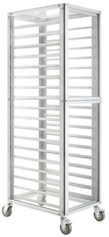 LVLDAWA Support Vitesse Casserole Boulangerie, Chariot Plateaux Alimentaires Entièrement Fermé avec roulettes, Support Mobile Cuisson Pizza Aluminium Plateaux Non Inclus (Couleur : Silver, Taille :