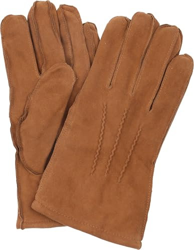 Suitable Suede Handschuh Cognac - Grösse 8.5 - Herren - Bekleidung - - Wolle - Perfekt für Herbst und Winter