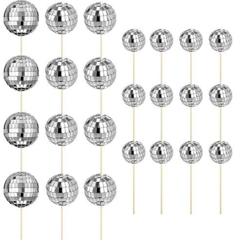 Pocoiau 24 Pièces Discos Thèmes Gâteau À Thème pour Célébration d'anniversaire Inserts GAKES