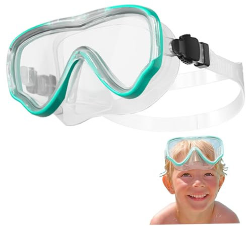 NIDONE Schwimmmaske, Schutzbrille mit Nasenabdeckung weiches Silikon Fine Seal Schwimmbrillen getemperte Glaslinsen Tauchmaske Verstellbar und abnehmbar für Kinder Erwachsene