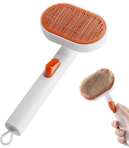 Gratuipolmep Cepillo para Gatos Blanco, Cepillo Gatos Quitapelo con un Solo Clic para Pelo Largo y Corto, Brush para Perros Peine para Mascotas para Eliminar los Enredos, la Capa Base Muerta