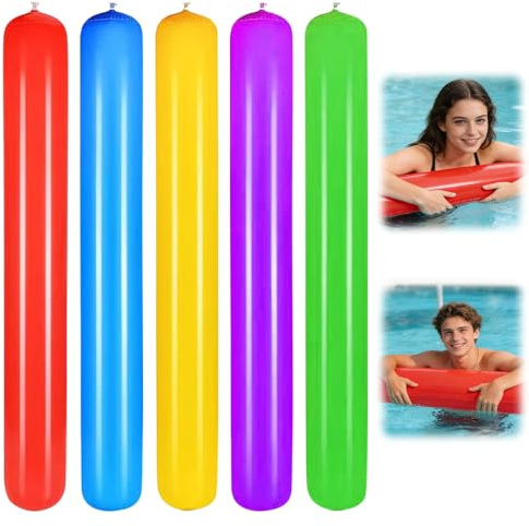DAJASD 5 Piezas Fideos De Natación, 150 cm Fideos inflables de la Piscina, Flotantes Inflables Fideos de Piscina, Churros Piscina para Niños y Adultos para Nadar o Deportes Acuáticos