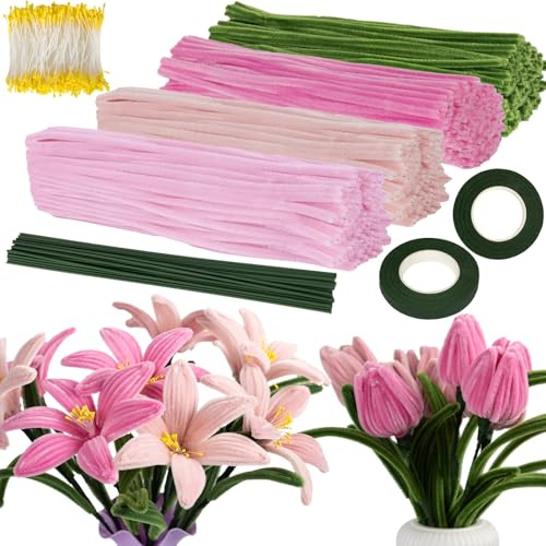 VOKABY 400 Piezas Limpiapipas Manualidades,4 Colores Limpia Pipas