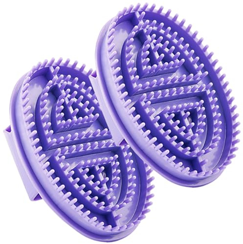 Lot de 2 brosses de massage méridiennes 17, 8 x 12, 7 cm peigne massage en caoutchouc souple anti-rayures pour le corps anti-cellulite amincissant revitalisant relaxant