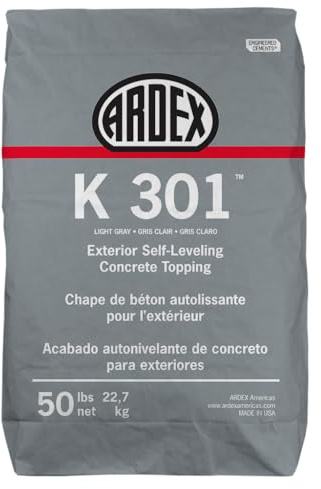 Ardex K 301 Exterior Self-Leveling Concrete Topping, Gray - 50 lbs Bag, 12435