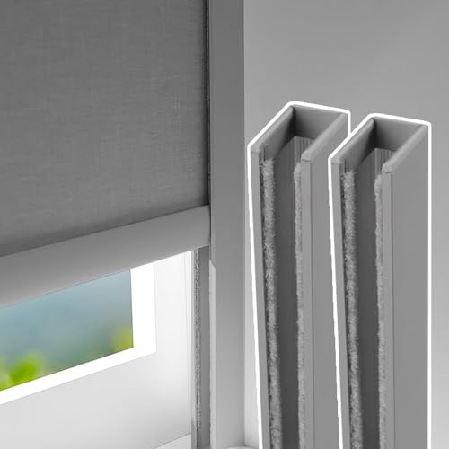 Light Blocking Strips for Blackout Roller Blinds - U-Shaped Side Rail Track for Home Theaters, Nurseries & Bedrooms - Enhance Privacy & Light Control