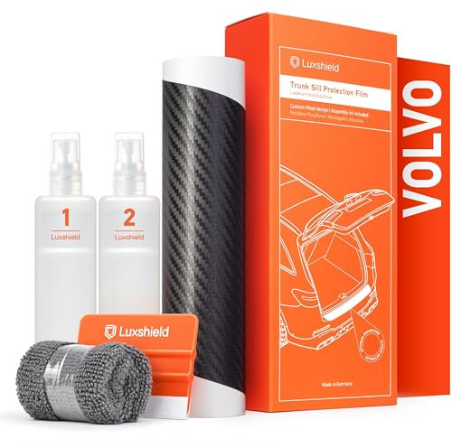 Luxshield Ladekantenschutz Folie für Volvo V60 2 (II) 225/227 I 2018-2025 - Stoßstangenschutz, Kratzschutz, Lackschutzfolie - Carbon Schwarz