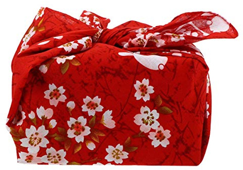 VALICLUD Japanese Handkerchief 19.69 Inch Rabbit Tablecloth among Flowers Durable Bento Wrapping Cloth Placemat for Home Outdoor Use