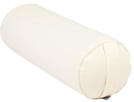 Bodhi Yoga Mini Bolster ECO | Ø 14 cm | 100% Bio-Baumwolle | Nackenrolle mit Buchweizenschalen | Yogabolster mit abnehmbarem und waschbarem Bezug | Yogarolle für Meditation | Natur