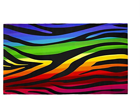Surwin Strandtuch Sandfrei Mikrofaser, Regenbogen Muster Groß Strandtücher Schnelltrocknend Badetuch für Damen Männer Kinder Mädchen, Handtücher für Urlaub Reise (Zebra-Muster,150x180cm)