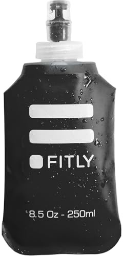 FITLY Soft Water Bottle | Shrink As You Drink Soft Flask for Hydration Pack | Folding Water Bottle Ideal for Running, Hiking, Cycling, Climbing & Rigorous Activity